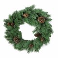 Adlmired By Nature 24 in. Christmas Pine Wreath with Natural Pine Cone 140 Tips GXW4926-NATURAL